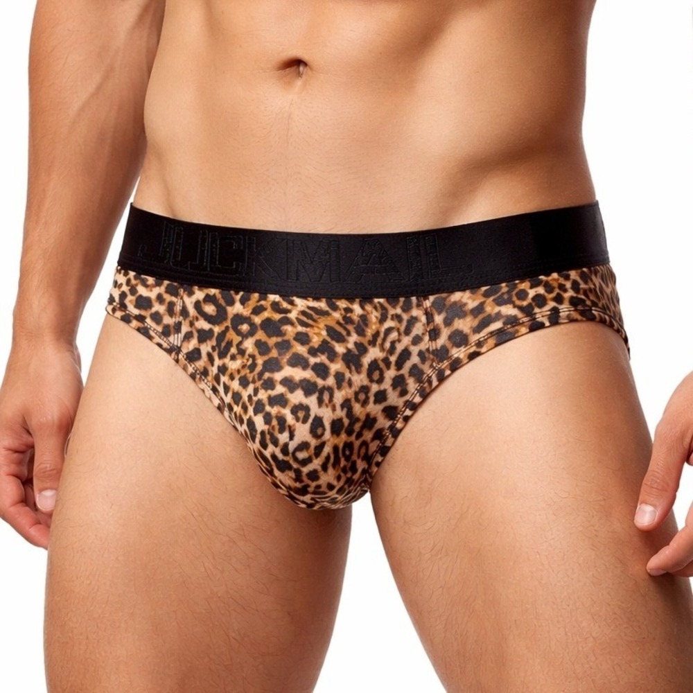 Jockmail Medium (27-30) Leopard Print Backless Brief Jockstrap Brown Tan JM318